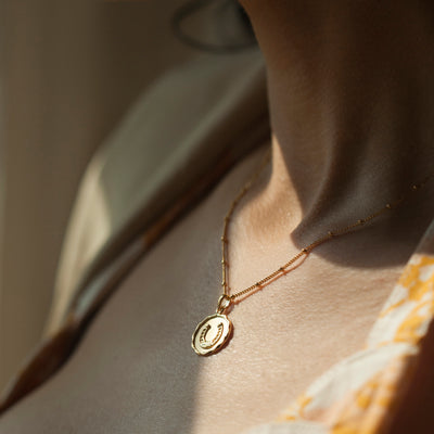 Horseshoe Lucky Charm Necklace In Gold