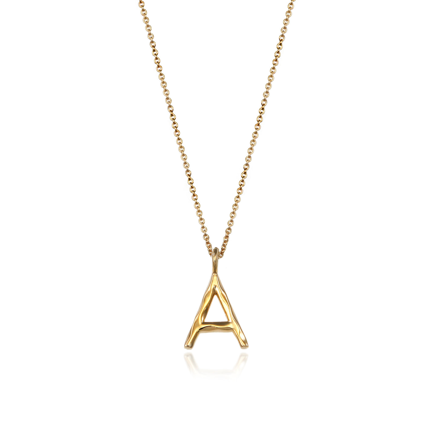 Gold Initial Letter A Pendant Necklace