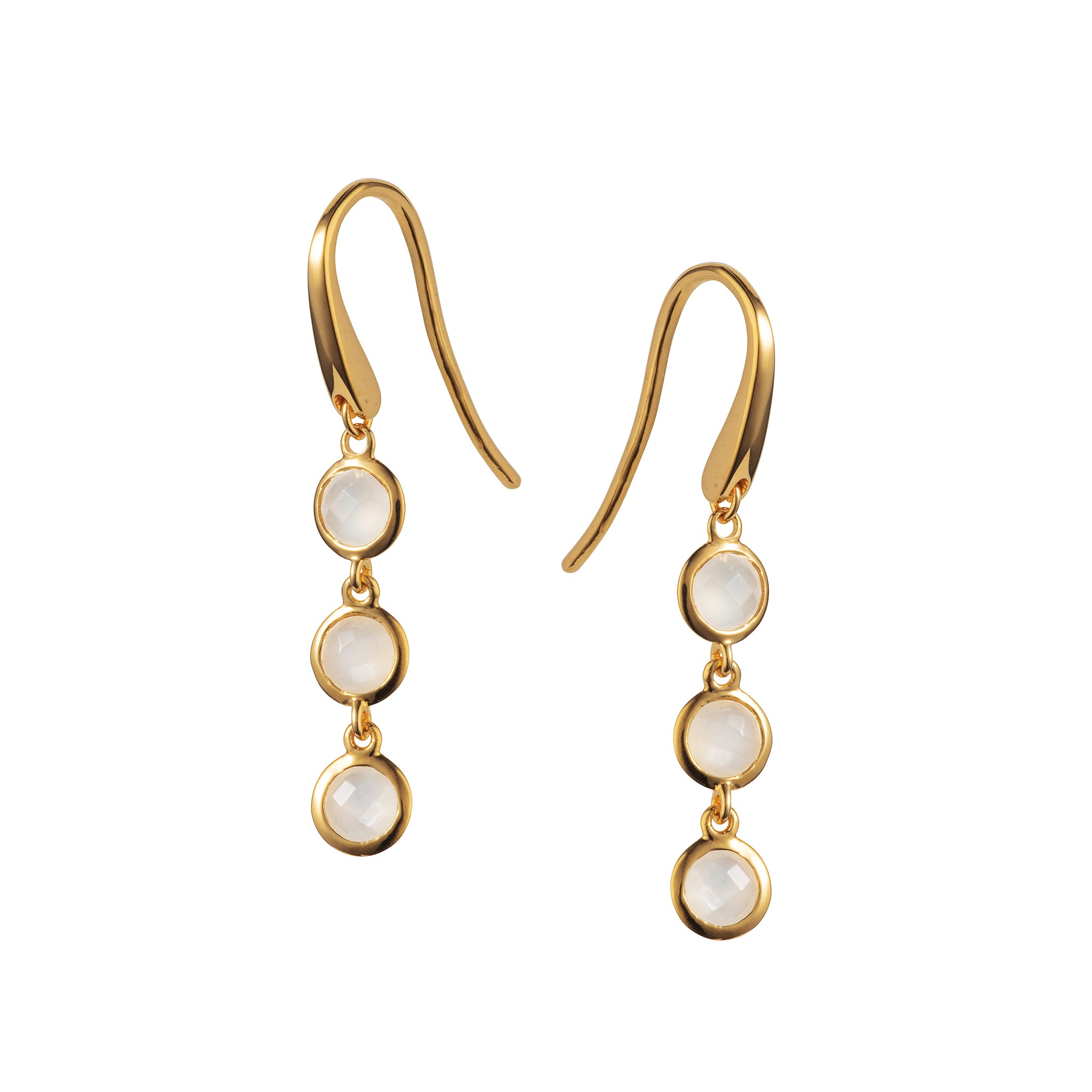 Gold Drop Earrings With Moonstone Christin Ranger Christin Ranger