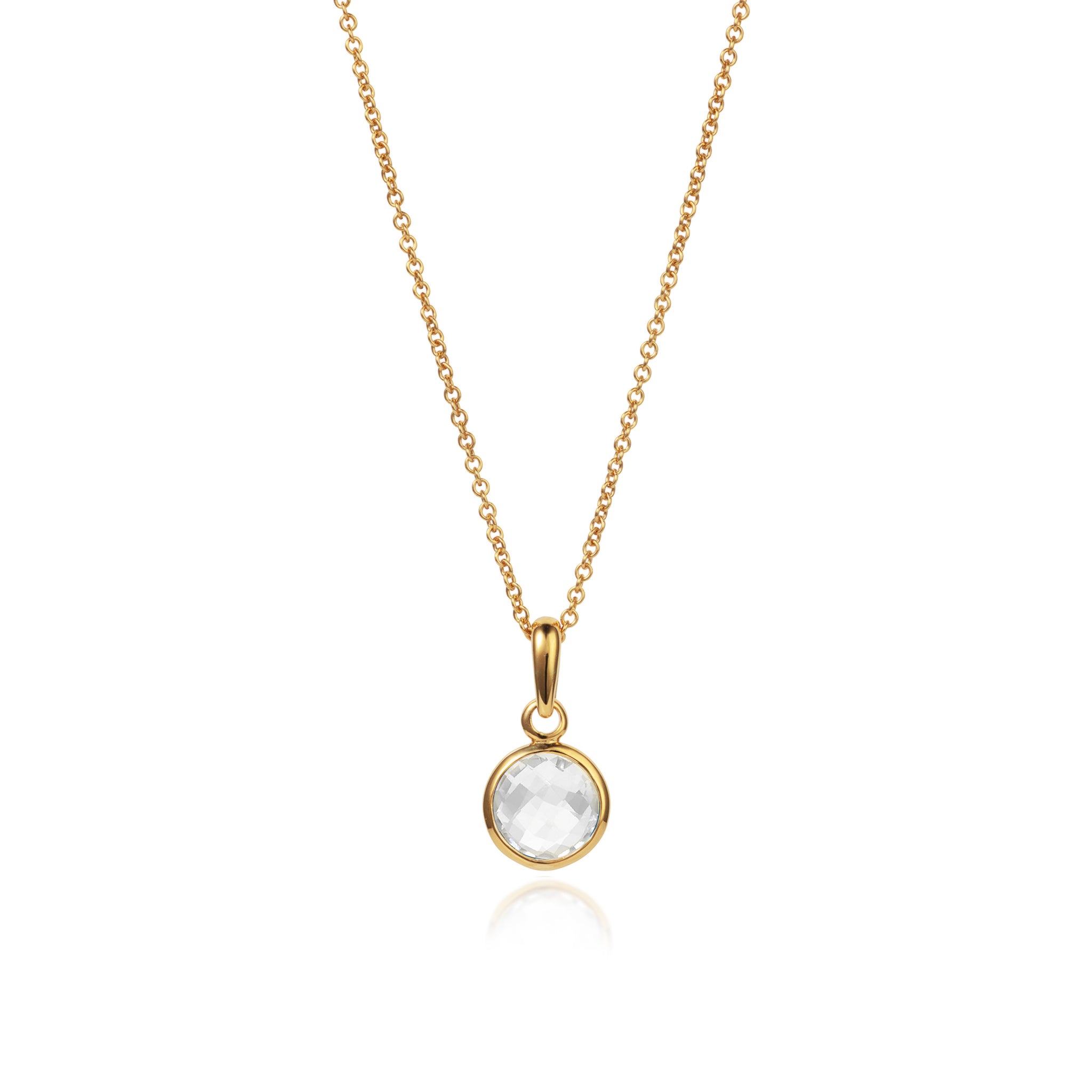 White Topaz Necklace Pendant In Gold Christin Ranger Jewellery