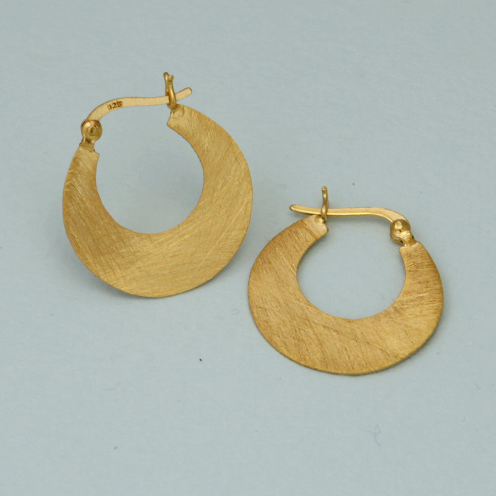 Image of Small Crescent Hoop Gold Earrings
