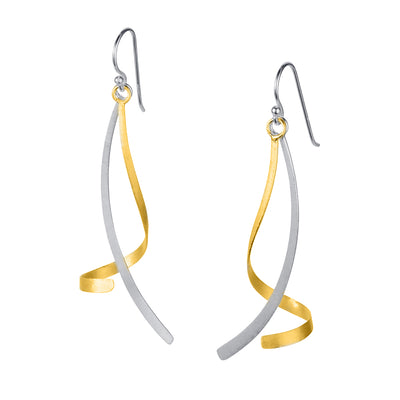 Photo of Twist & Turn Gold and Silver Earrings