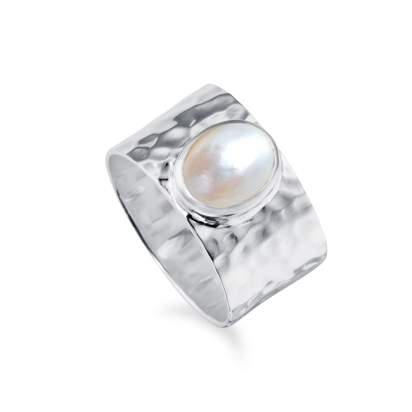 Image of Mabe Pearl Silver Serenity Ring