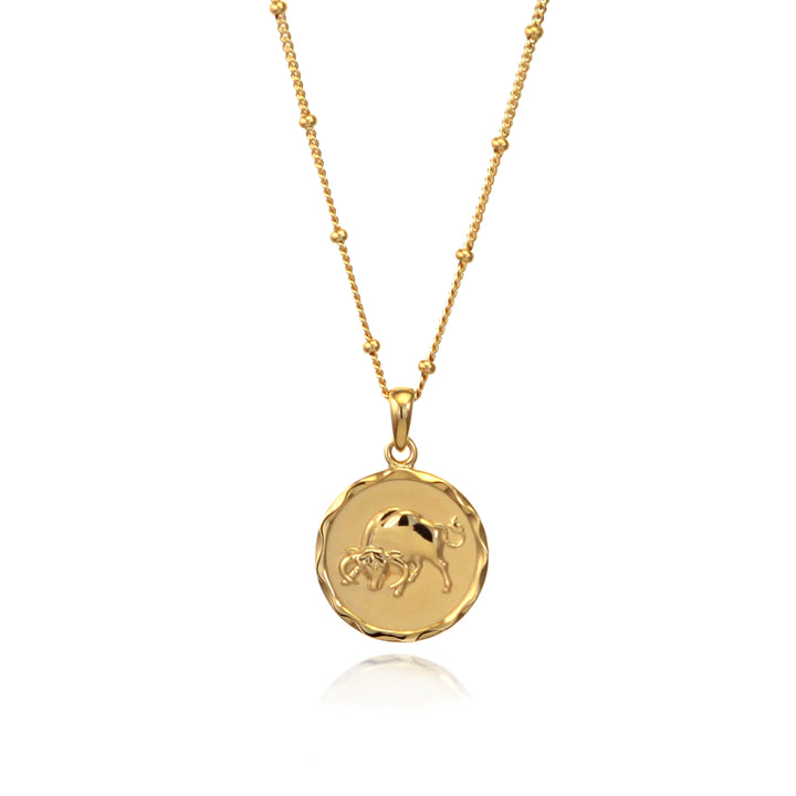 Gold Taurus Star Sign Necklace