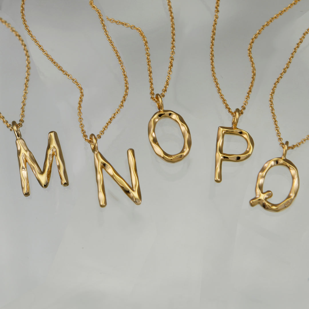 Gold Initial Pendant - M