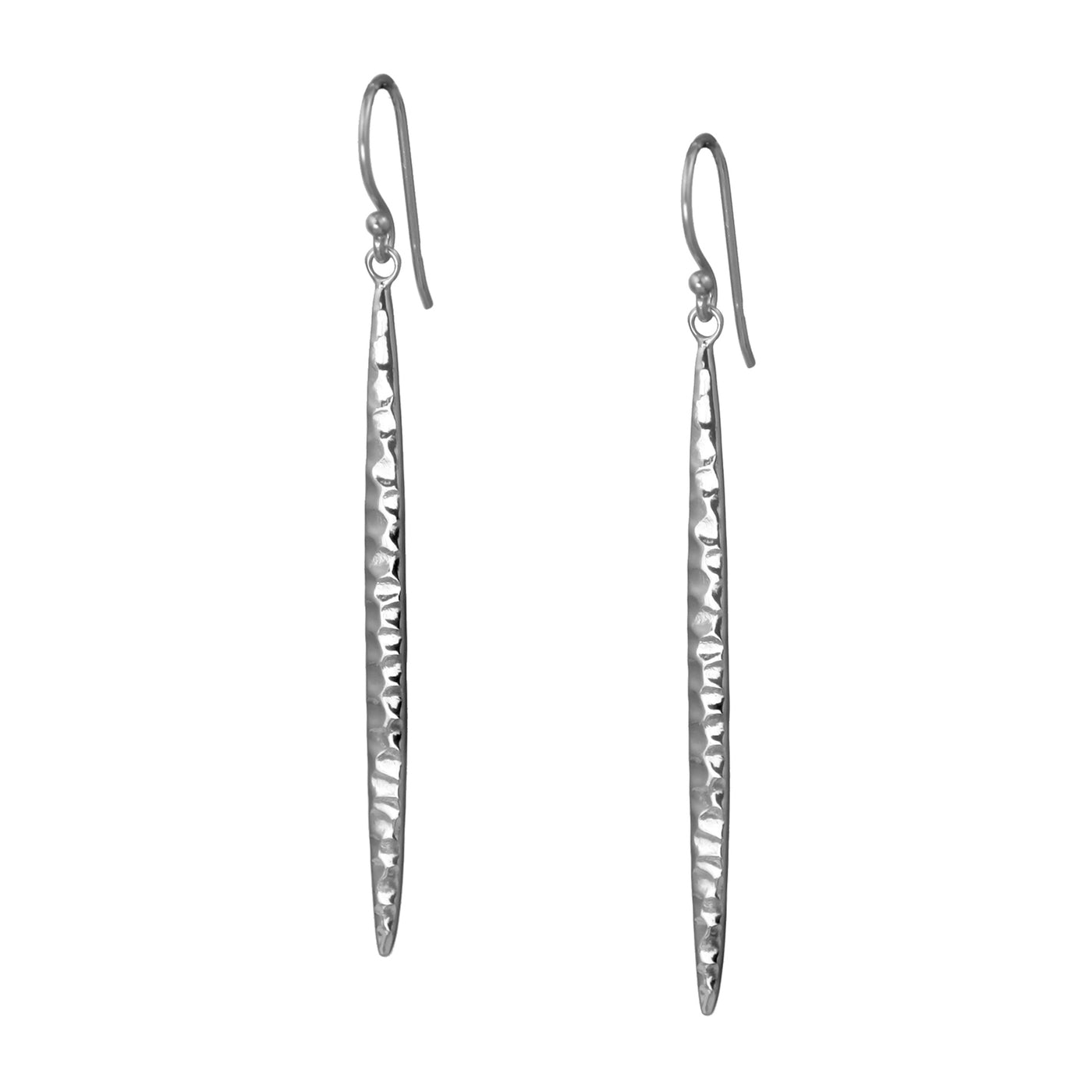 Silver Long Bar Drop Earrings