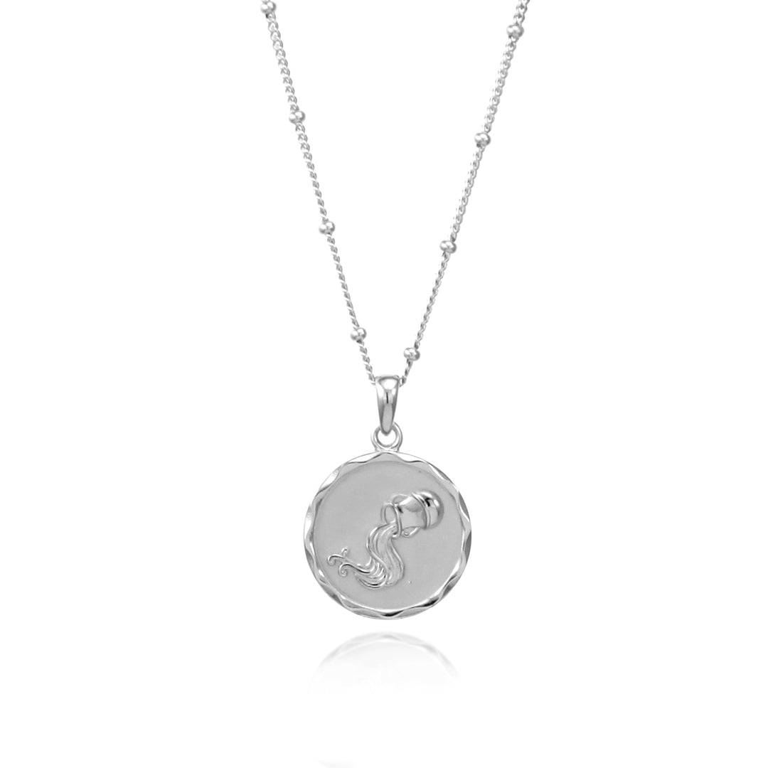 Silver Aquarius Zodiac Necklace