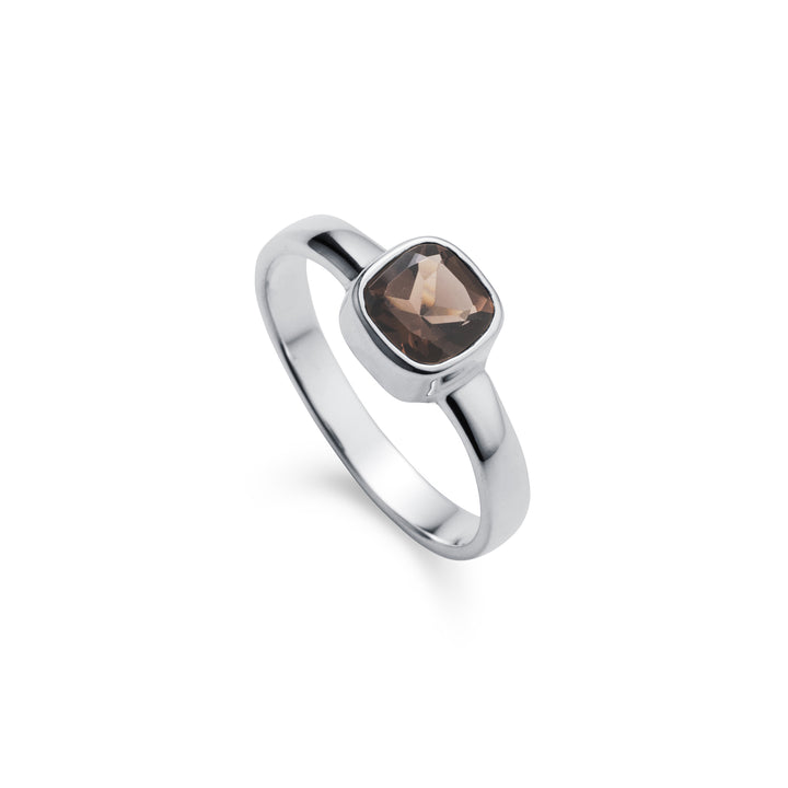 Silver & Smoky Quartz Ring