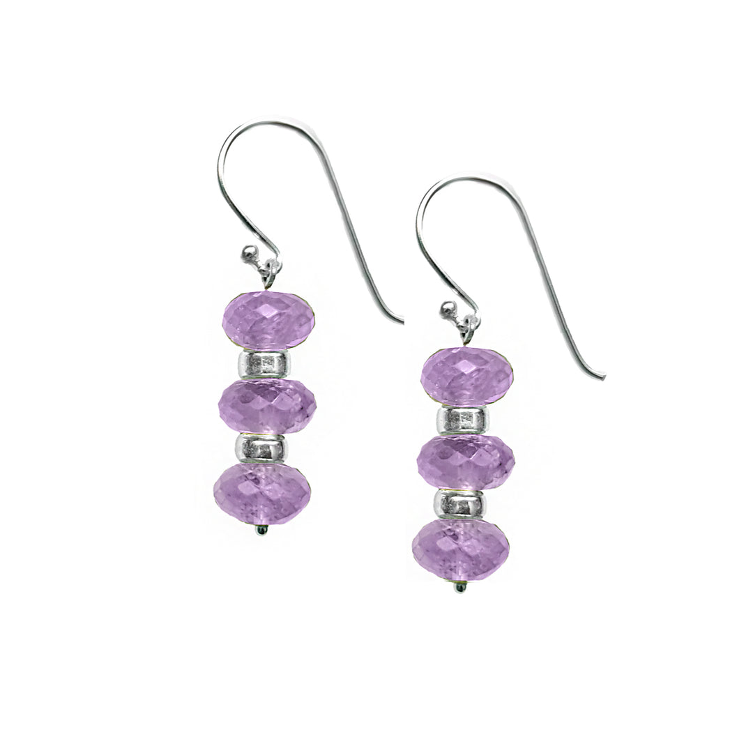 Silver and AMethyst Drop Earrings