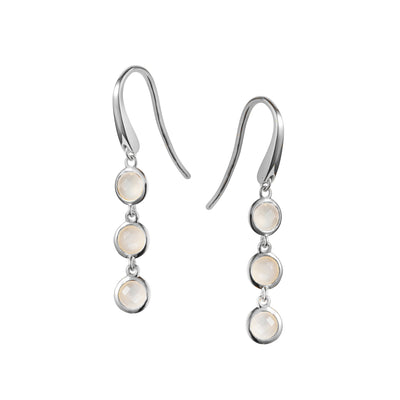 Moonstone Drop Earrings In Silver