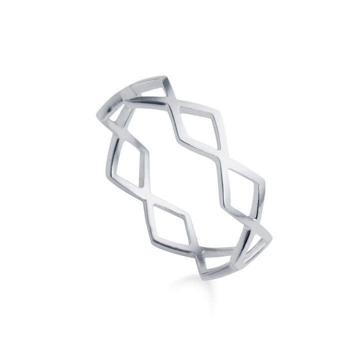 SILVER DIAMOND DESIGN RING