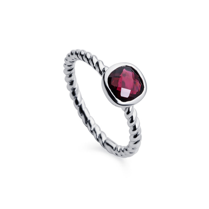 Garnet Silver Ring