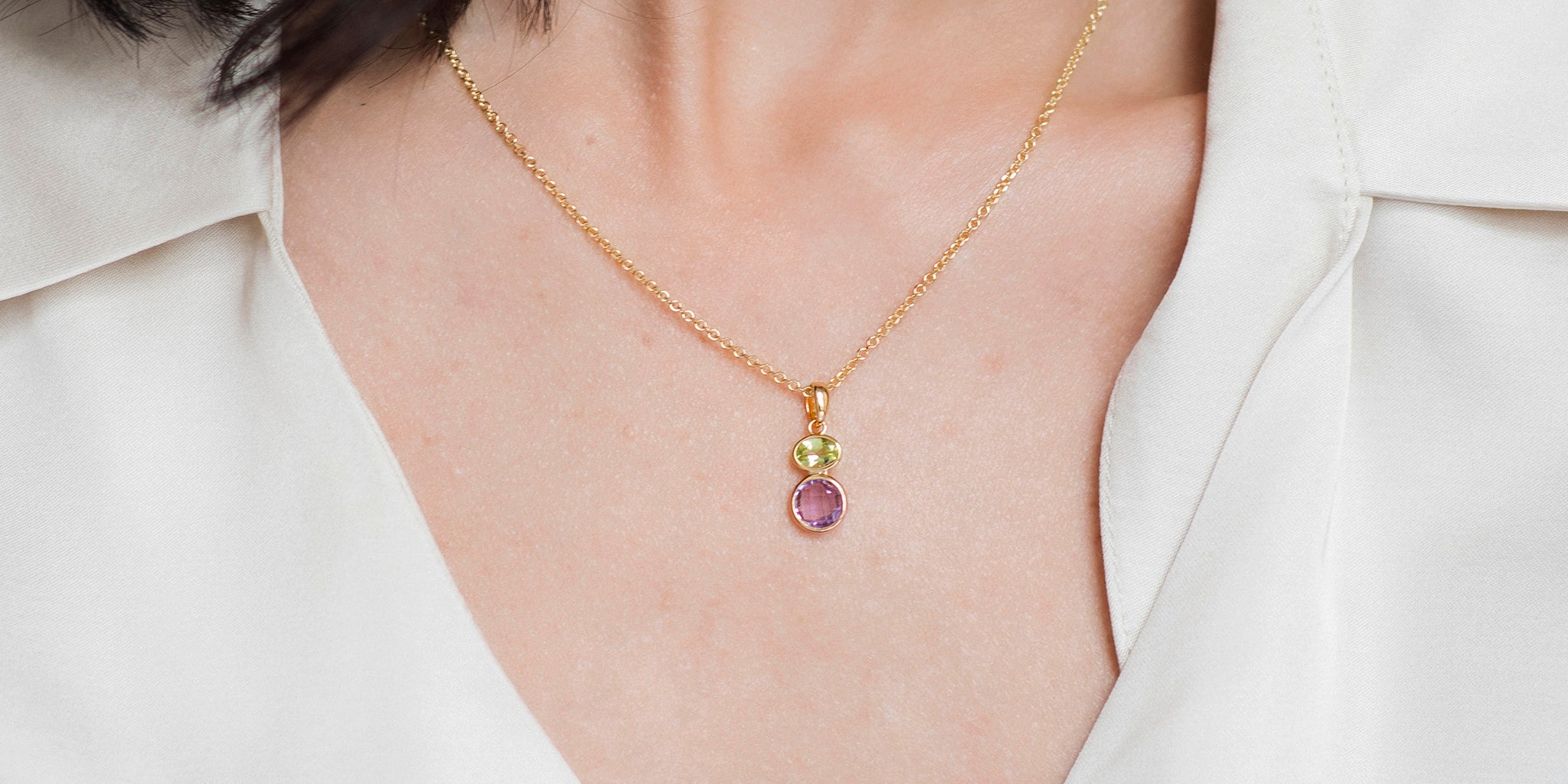 Gemstone & Pearl Necklaces In Silver & Gold