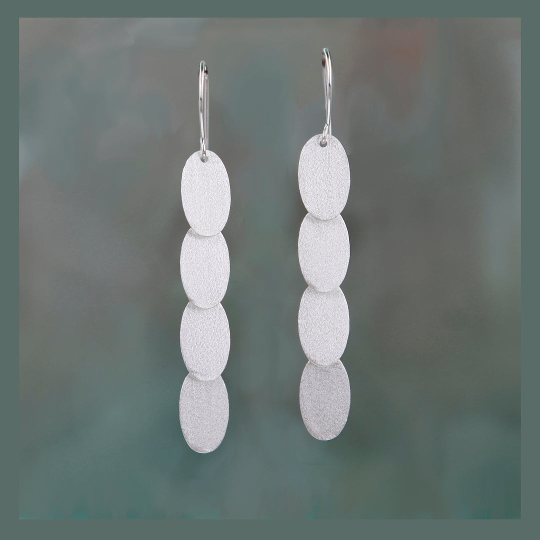 Sterling silver confetti drop earrings – alternative view