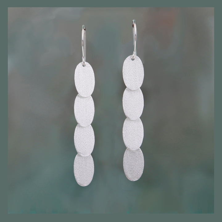 Sterling silver confetti drop earrings – alternative view