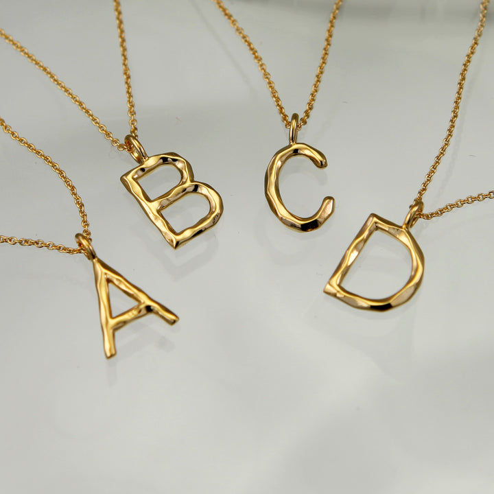 Gold Initial Pendant - A