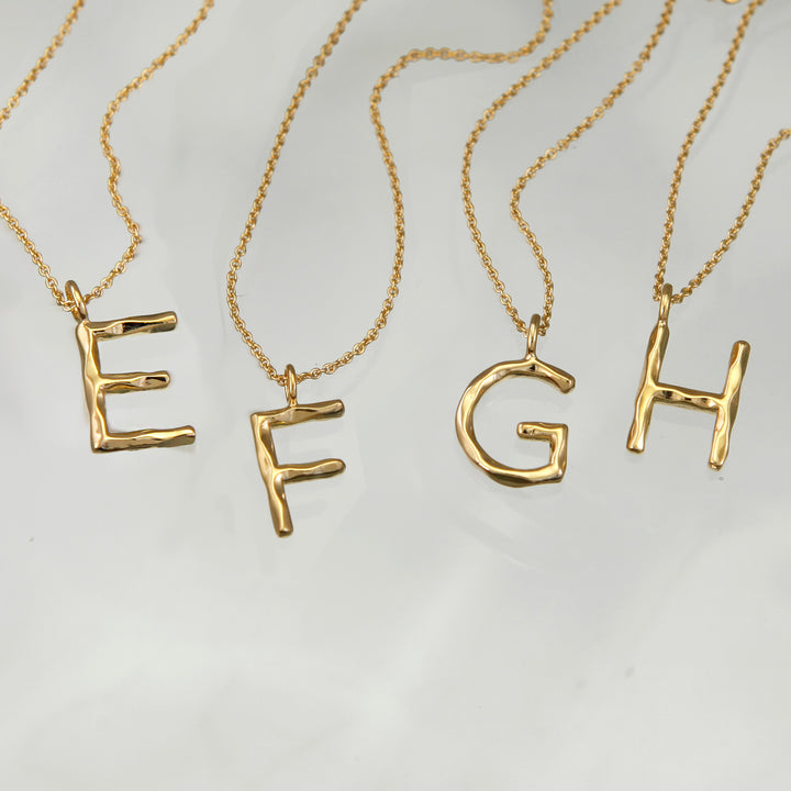 Gold Initial Pendant - E
