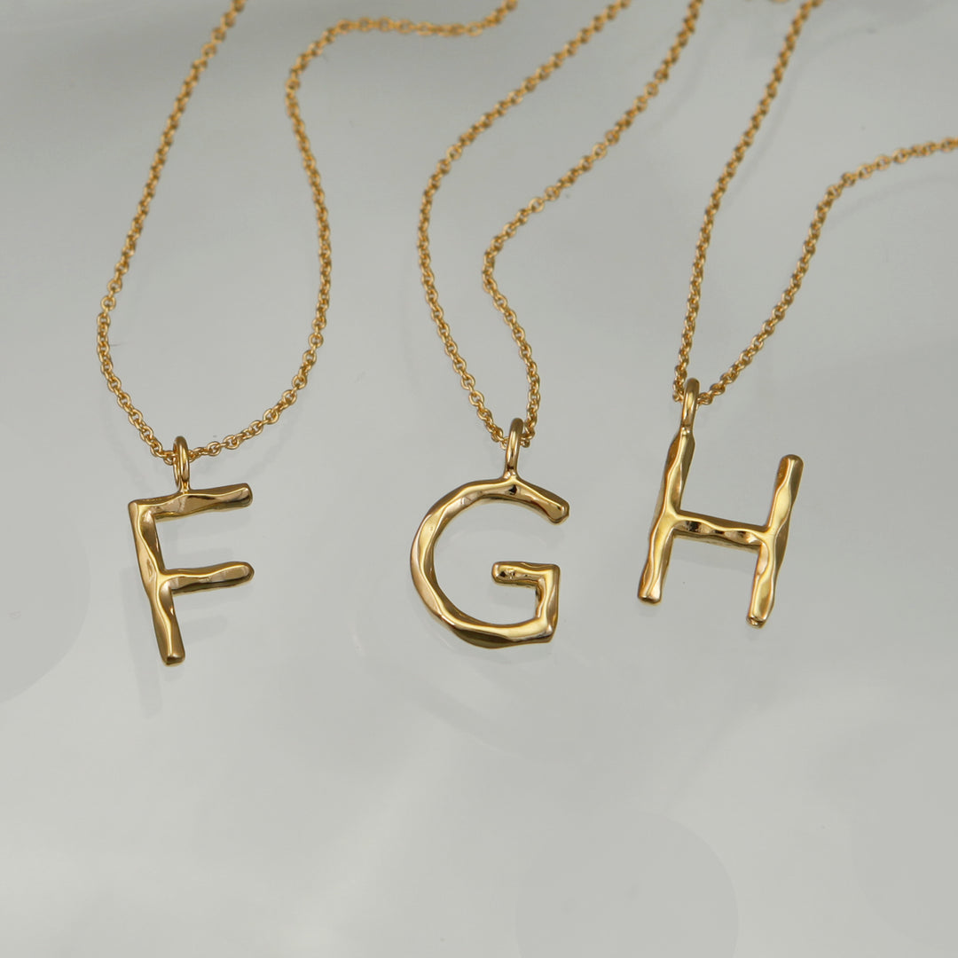 Gold Initial Pendant - F