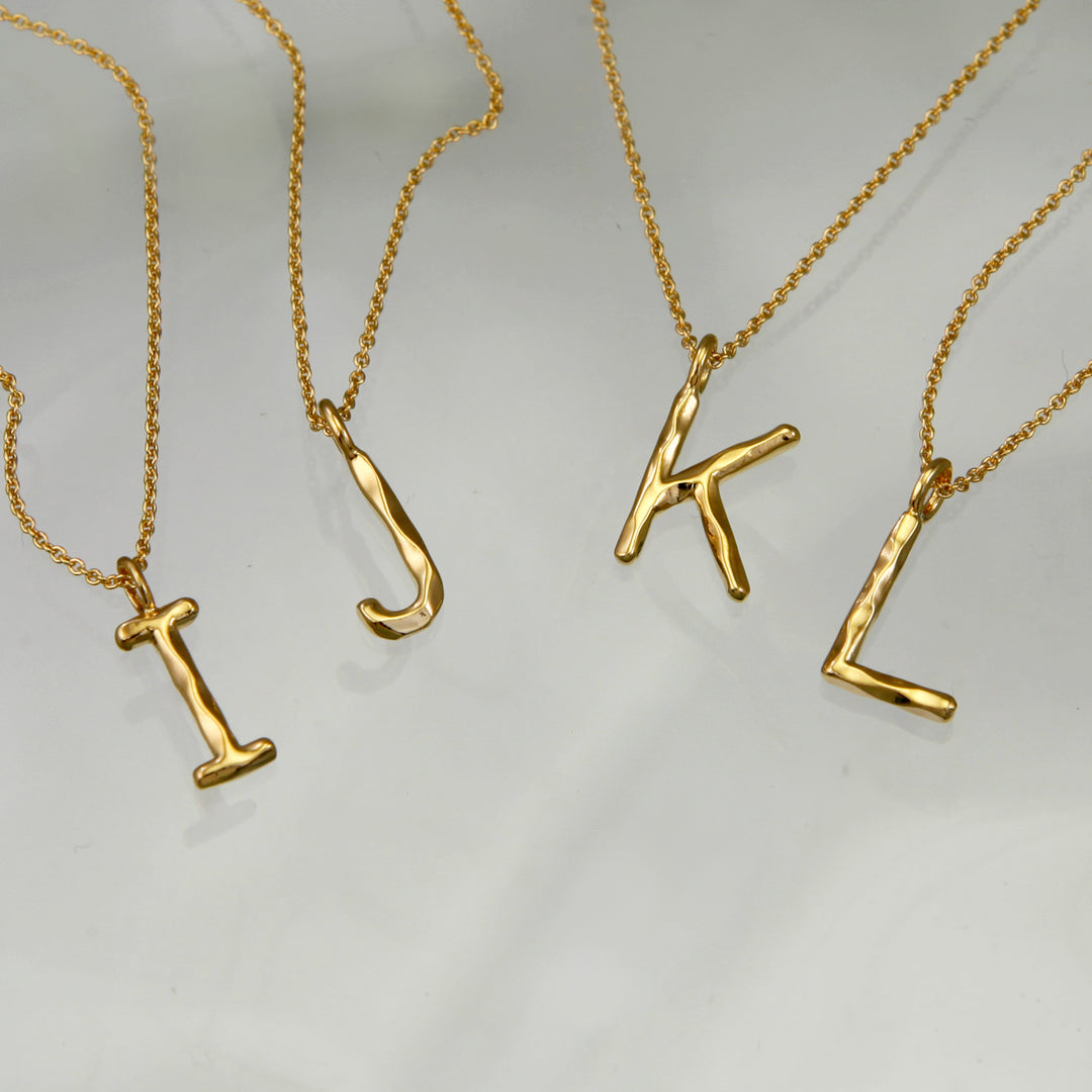Gold Initial Pendant - J