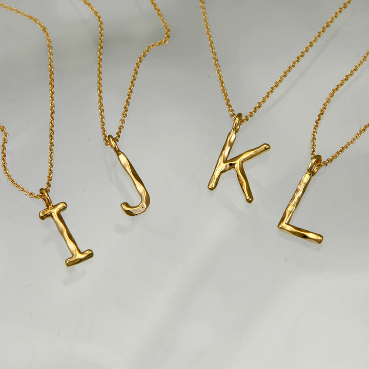 Gold Initial Pendant - J