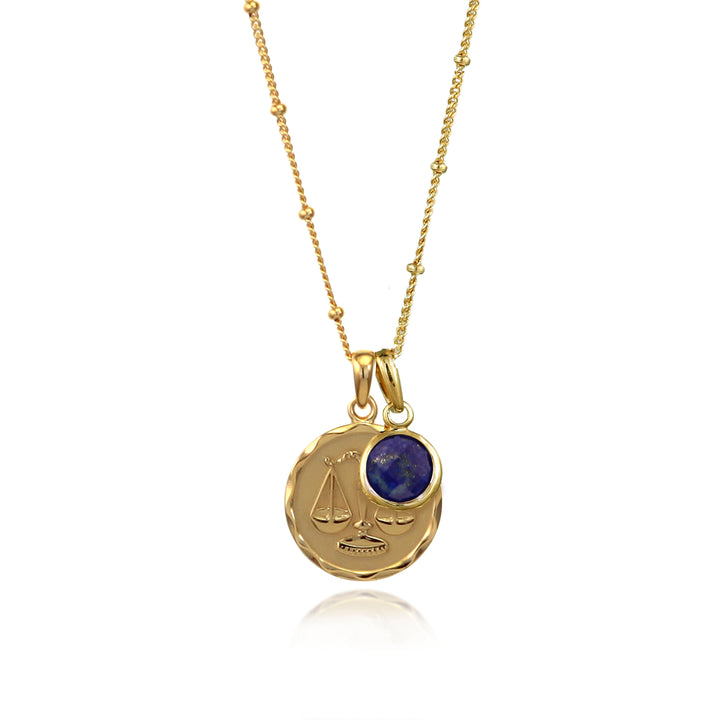 Gold Libra Zodiac Star Sign Necklace
