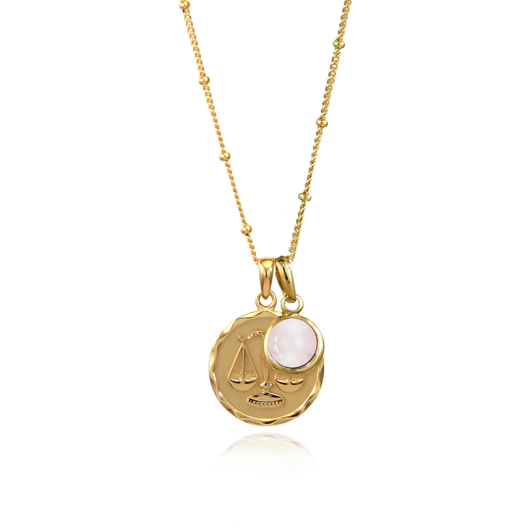 Gold Libra Zodiac Star Sign Necklace