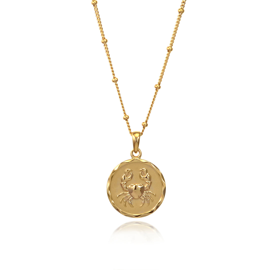 18ct gold vermeil cancer zodiac star sign pendant necklace