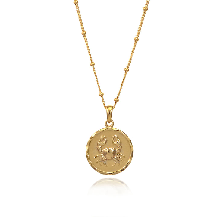 18ct gold vermeil cancer zodiac star sign pendant necklace