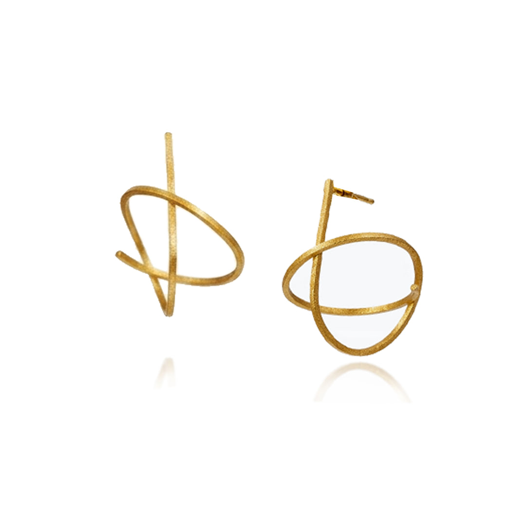 Gold vermeil spiral stud earrings