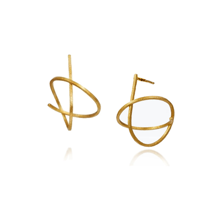 Gold vermeil spiral stud earrings