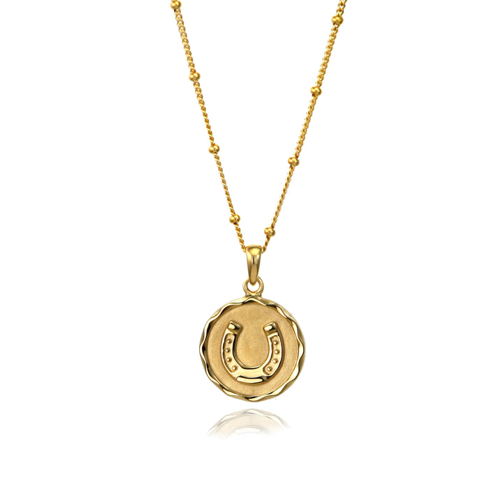 Horseshoe Lucky Charm Necklace - Gold Vermeil