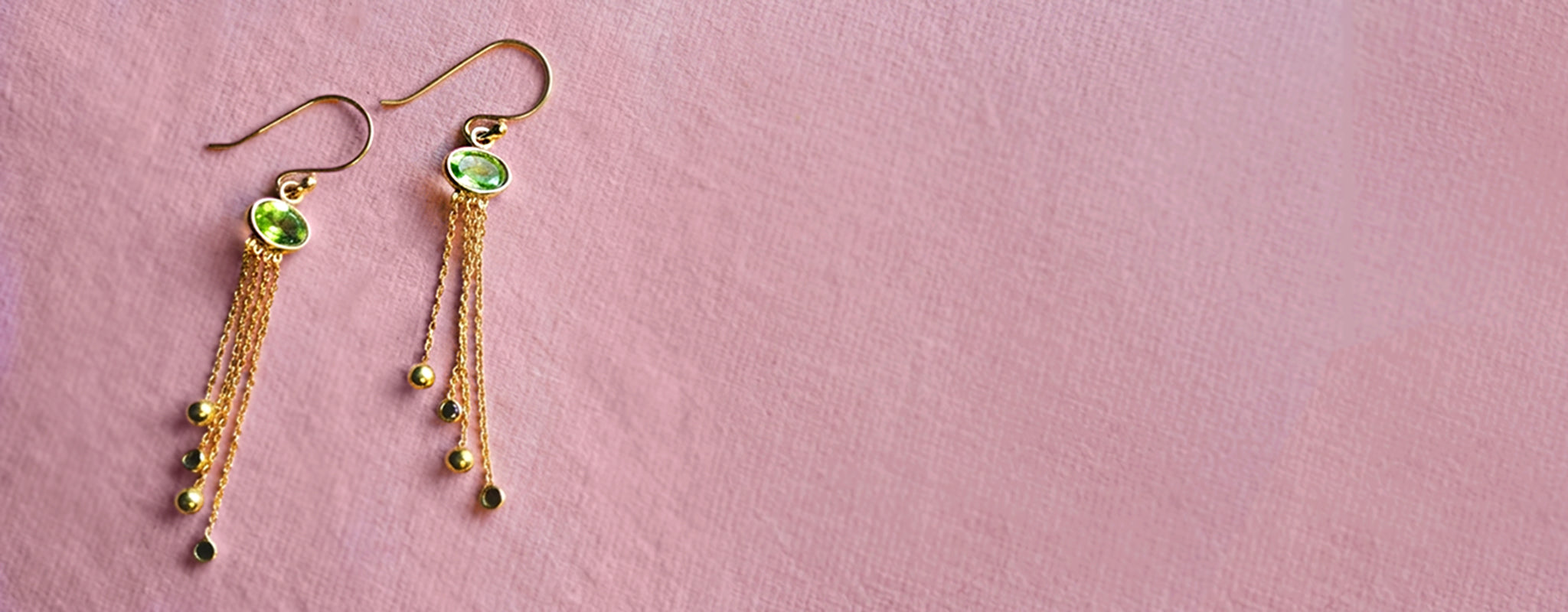 Peridot gemstone jewellery in silver and gold vermeil, August birthstone collection by Christin Ranger 