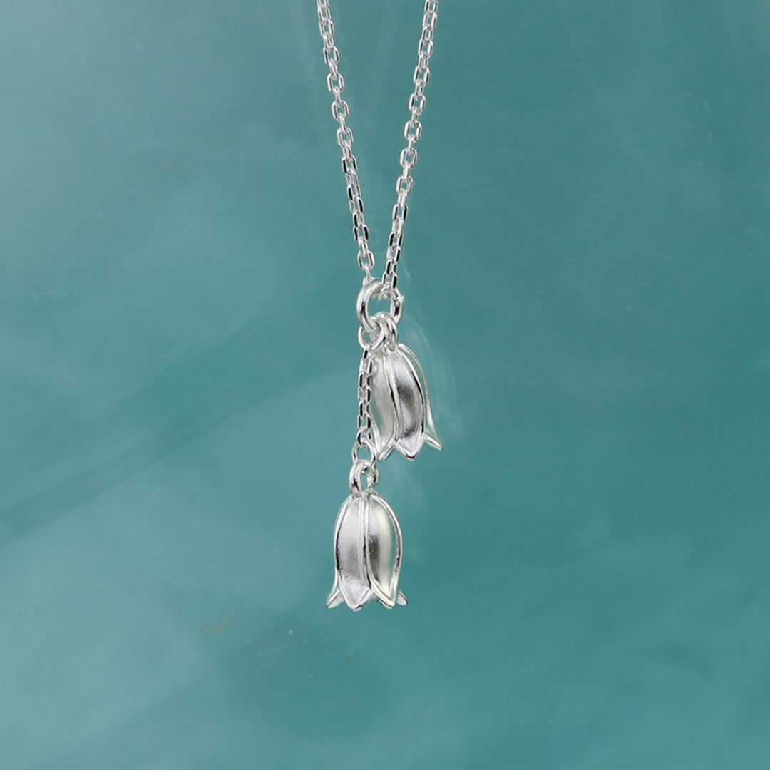 Sterling Silver Bluebell Necklace – Handmade Dainty Floral