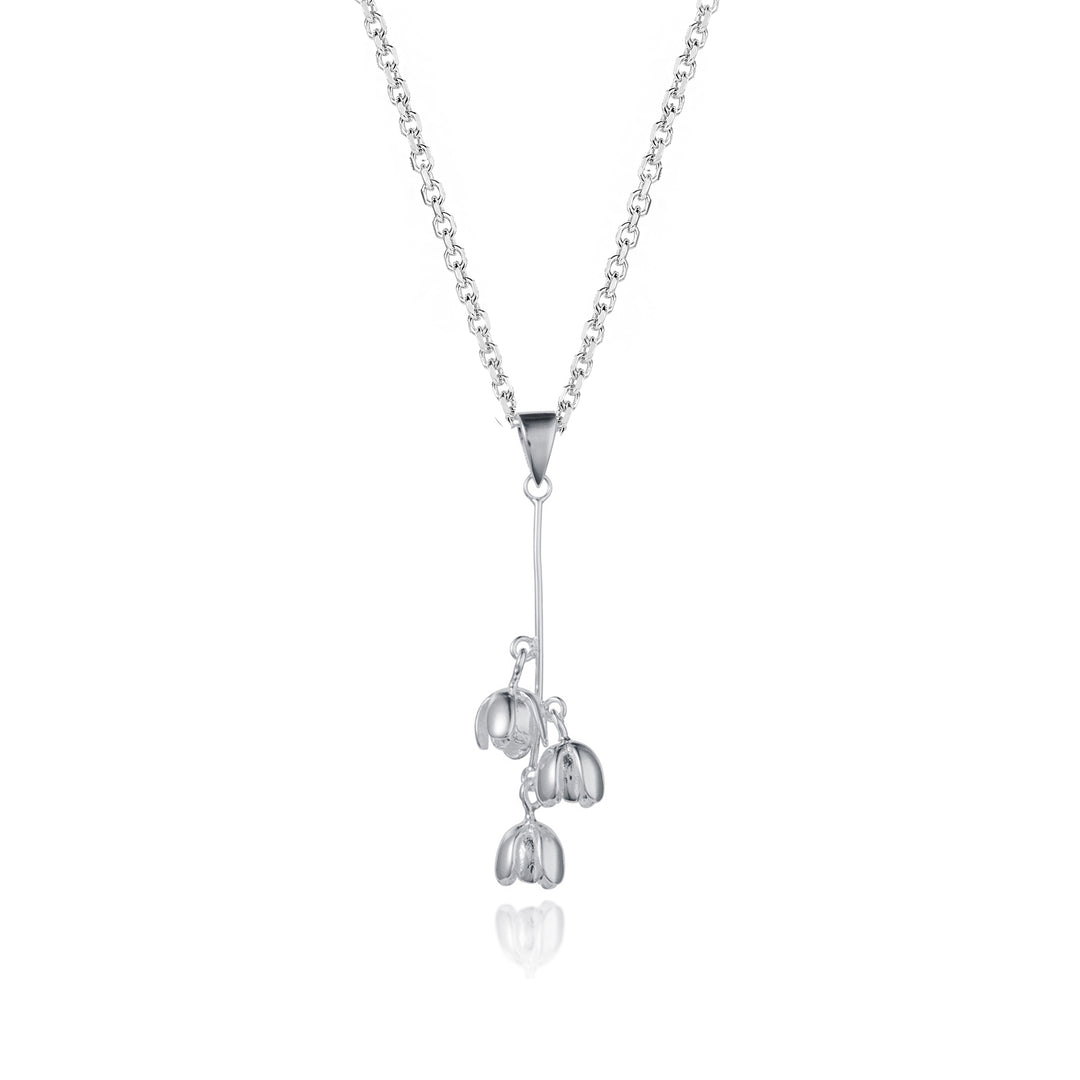 silver lily flower necklace Lily of the Valley Silver Necklace