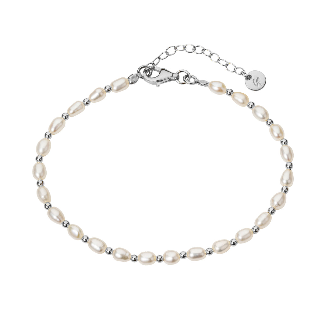 Sterling silver freshwater seed pearl bracelet