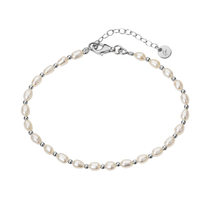 Sterling silver freshwater seed pearl bracelet