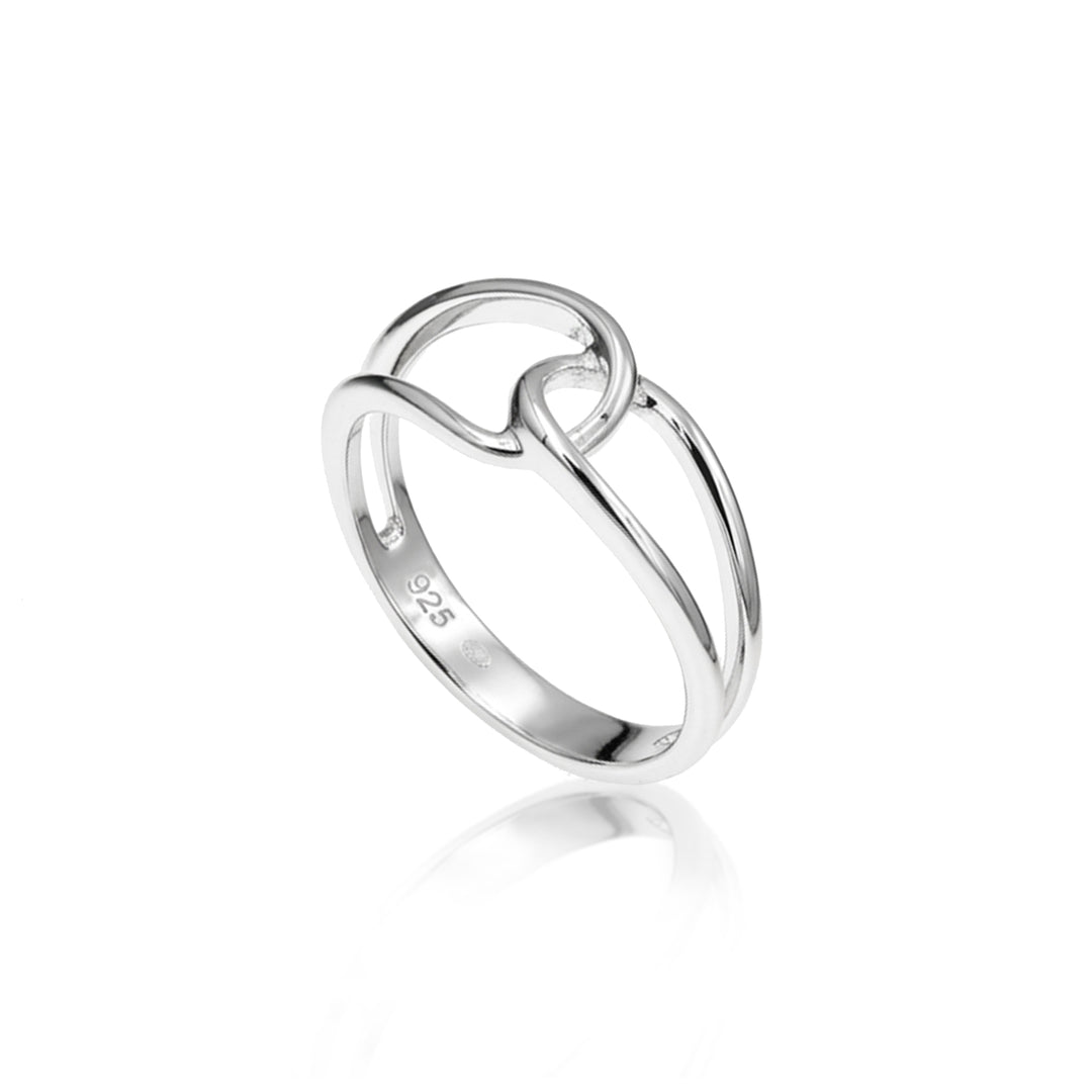 Sterling silver interlocking loop ring