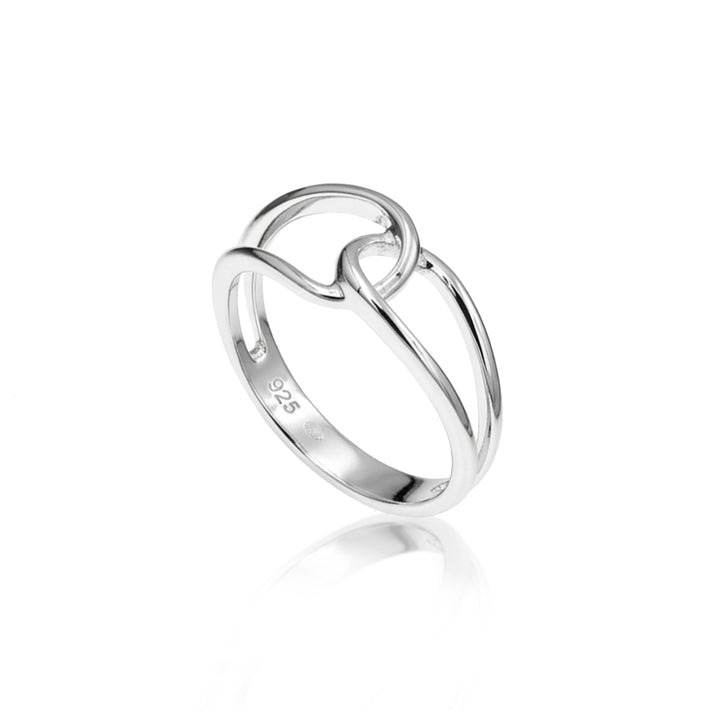 Sterling silver interlocking loop ring