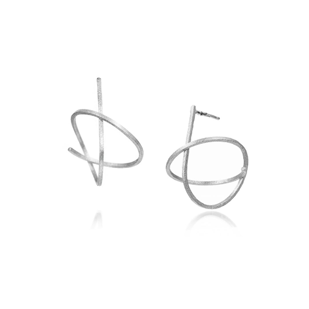 Sterling silver spiral stud earrings