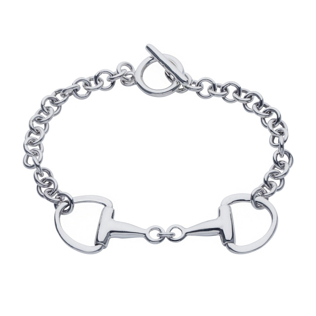 Sterling silver snaffle bit chain bracelet