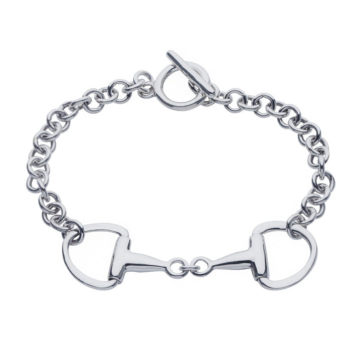 Sterling silver snaffle bit chain bracelet