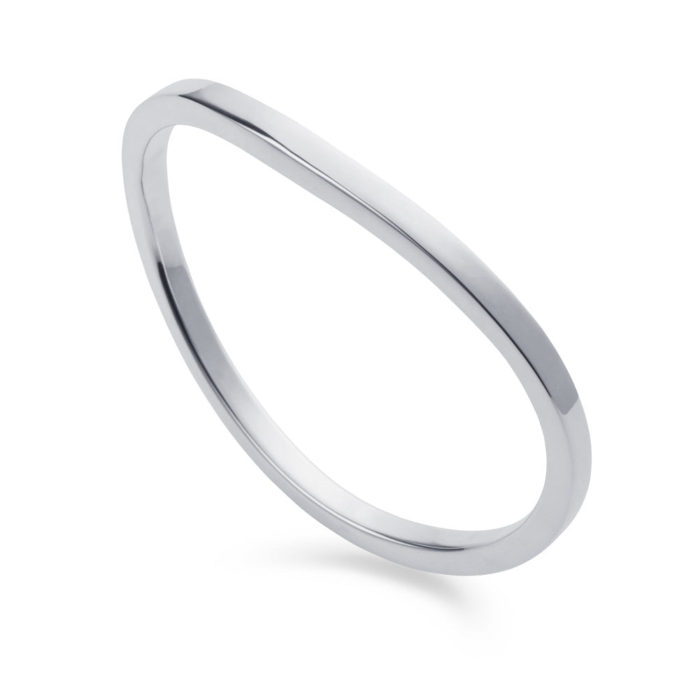 Sterling silver wave bangle in square tubing