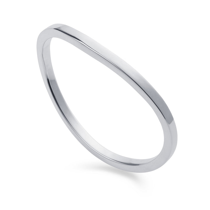 Sterling silver wave bangle in square tubing