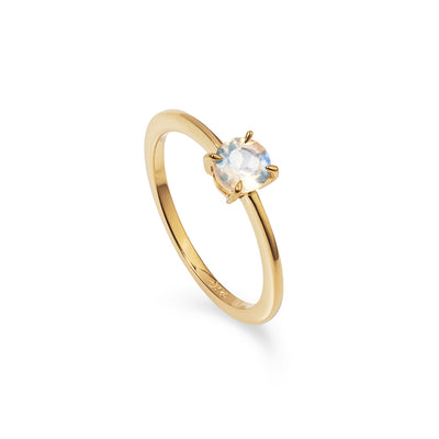 Image of Faceted Moonstone Ring In 18k Gold Vermeil