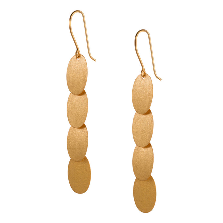 18ct gold vermeil confetti long drop earrings