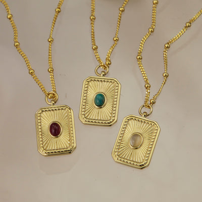 Gold Birthstone Pendant Necklaces