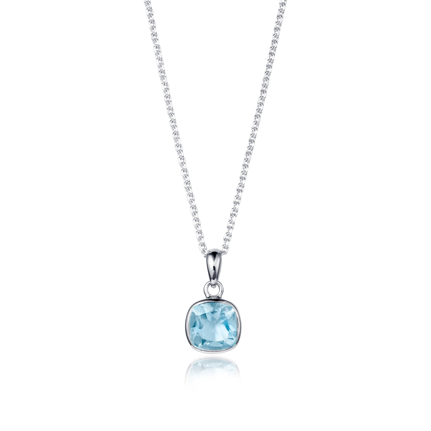 Image of Blue Topaz and silver Pendant Necklace