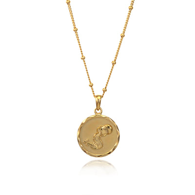 Photo of Gold Aquarius Zodiac Necklace