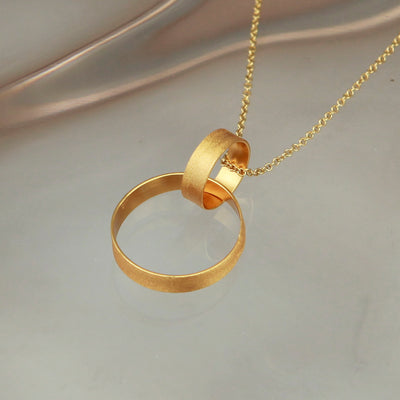 Image of Double Hoop Gold Pendant