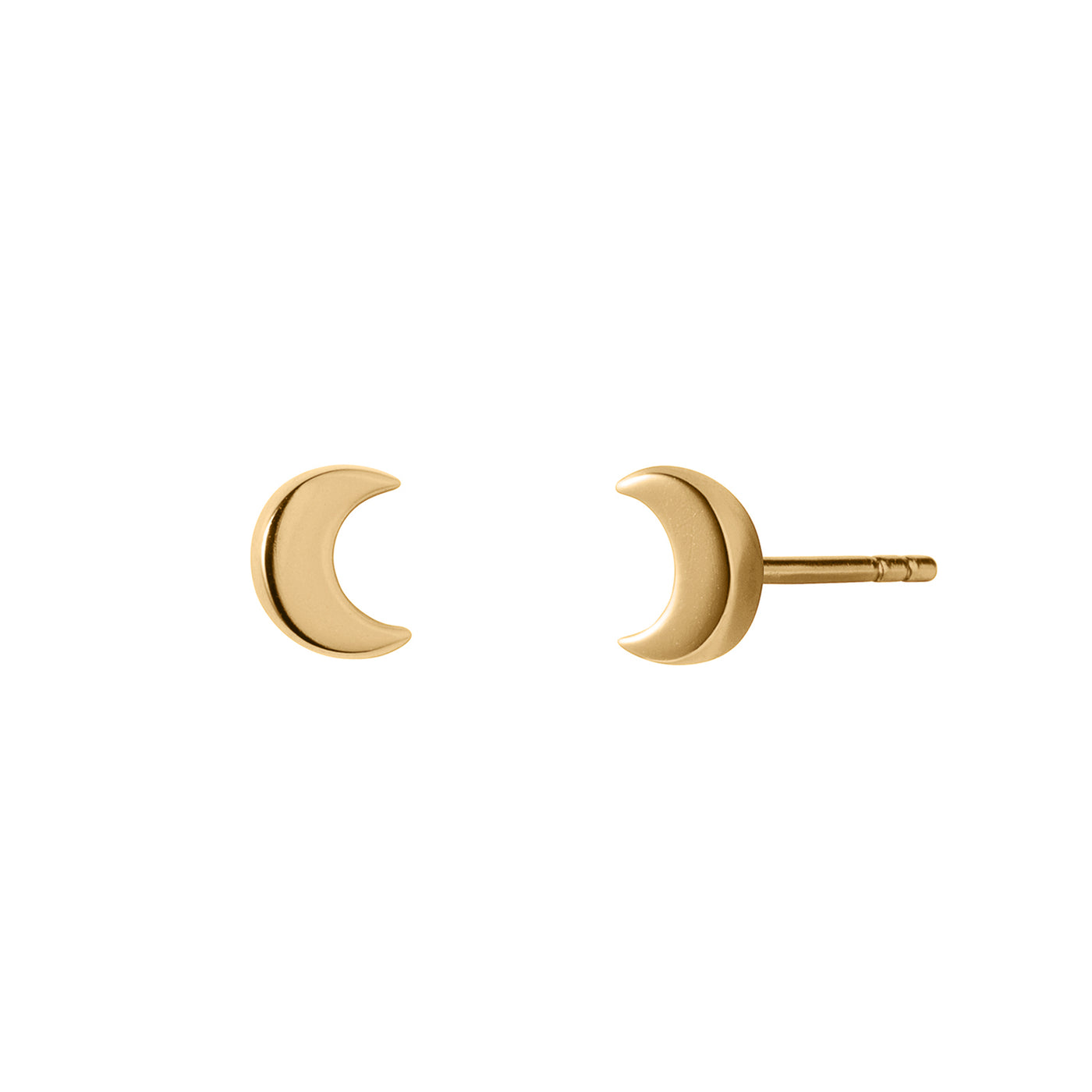 Image of Gold Crescent Moon Stud Earring 